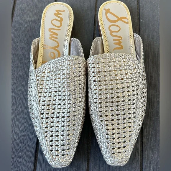 Sam Eldelman Elva Mules Gold Color Size 9 - Picture 1 of 5